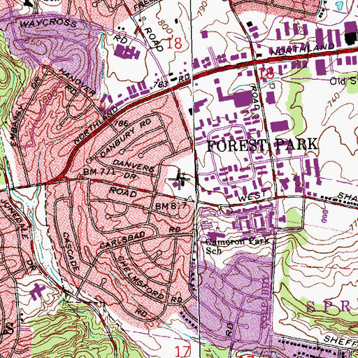 Topographic Map of Forest Chapel United Methodist Church, OH