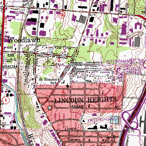 Topographic Map of Friendship Baptist Church, OH