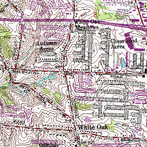 Topographic Map of Garden Park Unity Church, OH