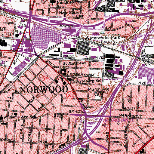 Topographic Map of Grace Church of God, OH