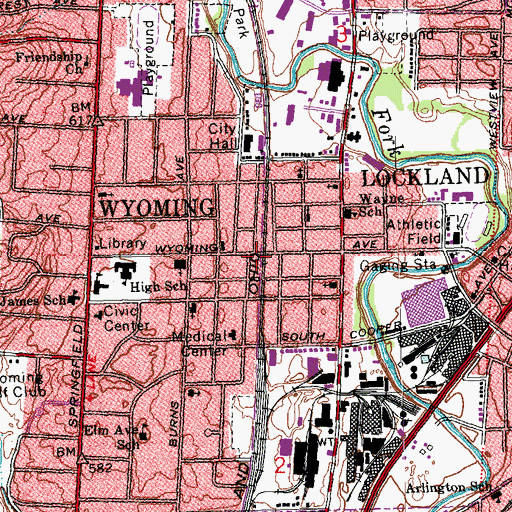 Topographic Map of Grace Evangelical Free Church, OH
