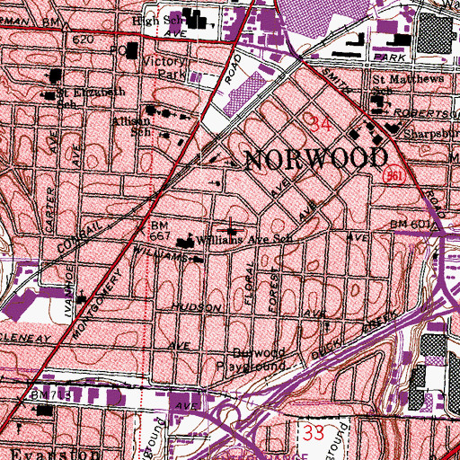 Topographic Map of Grace United Methodist Church, OH