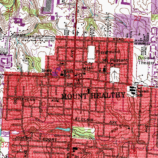 Topographic Map of Heritage United Methodist Church, OH