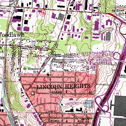 Topographic Map of Holy House of the Living God Church, OH