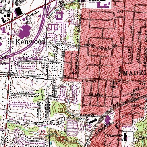 Topographic Map of Holy Trinity Episcopal Church, OH