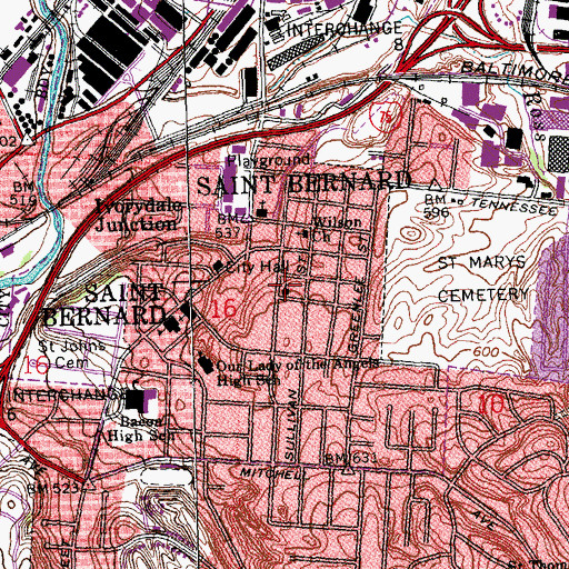 Topographic Map of Immanuel United Church of Christ, OH