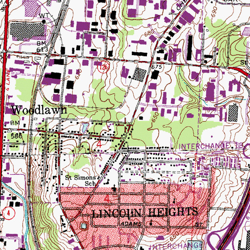 Topographic Map of Kingdom Hall of Jehovahs Witnesses, OH