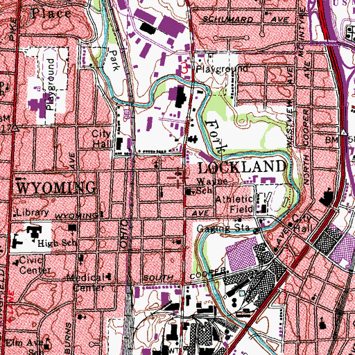 Topographic Map of Maple Street Christian Church, OH