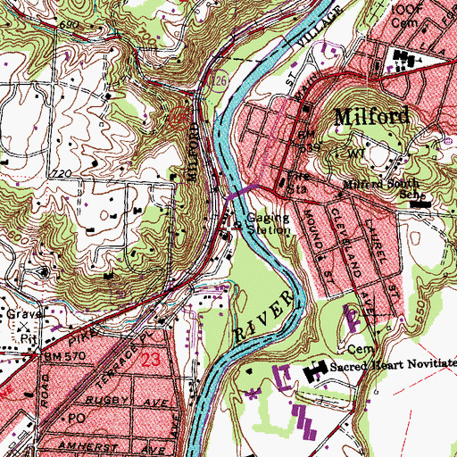 Topographic Map of Milford Independent Church of God, OH