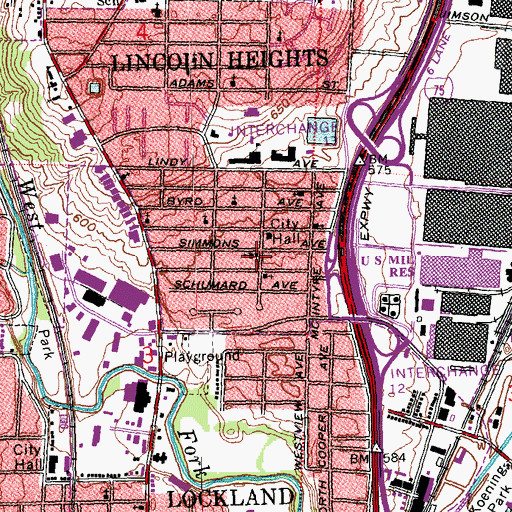 Topographic Map of Mount Moriah Baptist Church, OH