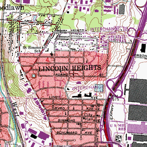 Topographic Map of Mount Pleasant Baptist Church, OH