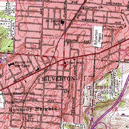 Topographic Map of Mount Sinai Baptist Church, OH