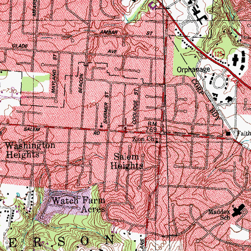 Topographic Map of Mount Washington Church of the Nazarene, OH