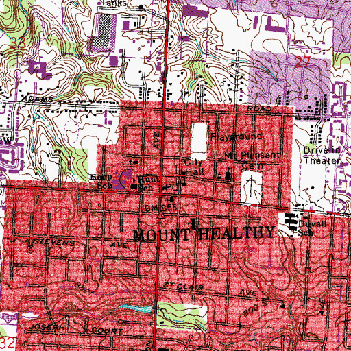 Topographic Map of New Covenant Church, OH