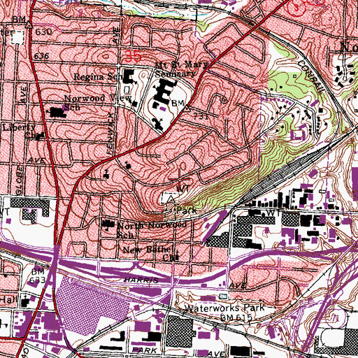 Topographic Map of New Haven Missionary Baptist Church, OH