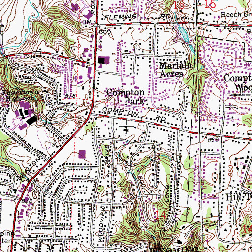 Topographic Map of Northminster Presbyterian Church, OH