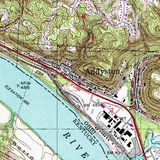Topographic Map of Phillips Chapel, OH