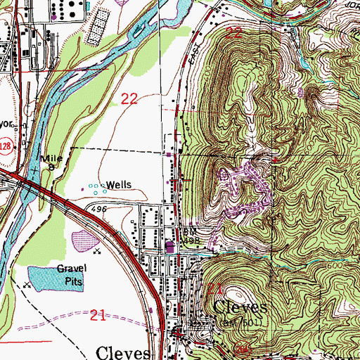 Topographic Map of Queen City Missionary Baptist Church, OH