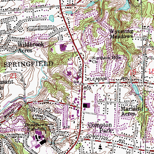 Topographic Map of Saint Bartholomew Roman Catholic Church, OH