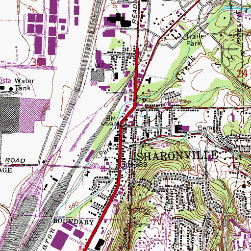 Topographic Map of Saint Gertrude the Great Roman Catholic Church, OH