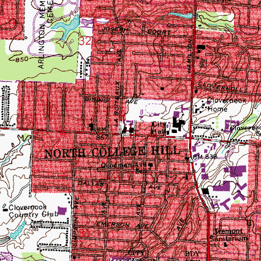 Topographic Map of Saint Margaret Mary School, OH