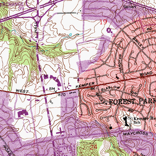 Topographic Map of Saint Matthias Church, OH