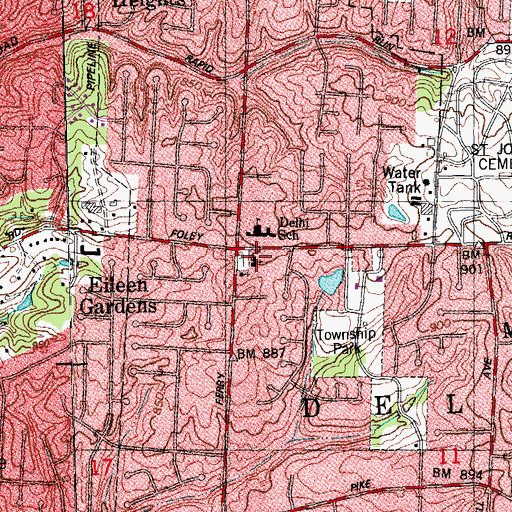 Topographic Map of Shiloh United Methodist Church, OH