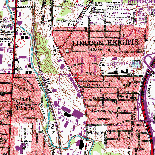 Topographic Map of Tabernacle Baptist Church, OH