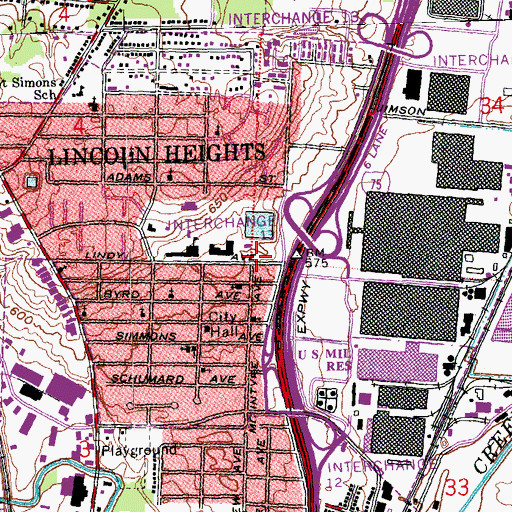 Topographic Map of True Holiness Church of God, OH