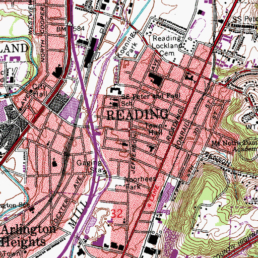 Topographic Map of Valley Branch Public Library, OH