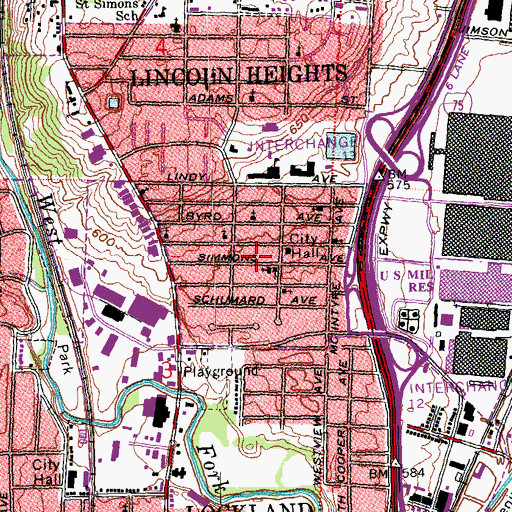 Topographic Map of Victory Church of God, OH