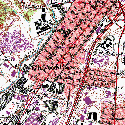 Topographic Map of Wings of Deliverance Temple, OH