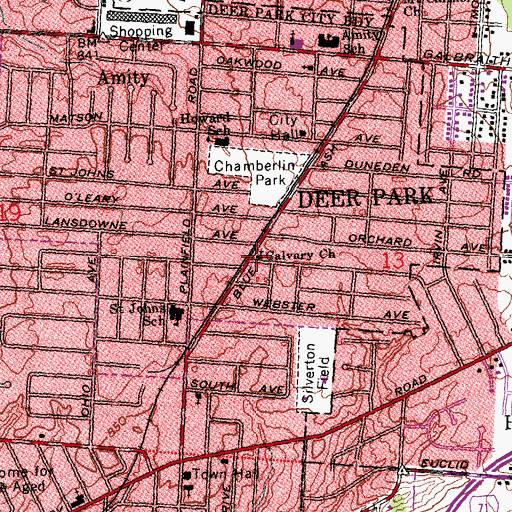 Topographic Map of Calvary Baptist Church, OH