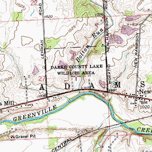 Topographic Map of Darke County Lake Wildlife Area, OH
