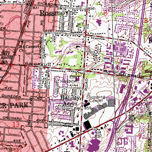 Topographic Map of The Jewish Hospital, OH