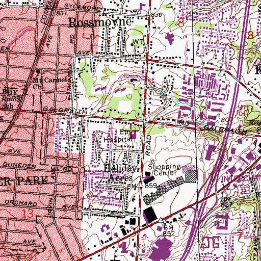 Topographic Map of The Jewish Hospital, OH