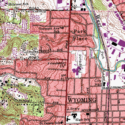 Topographic Map of Friendship United Methodist Church, OH