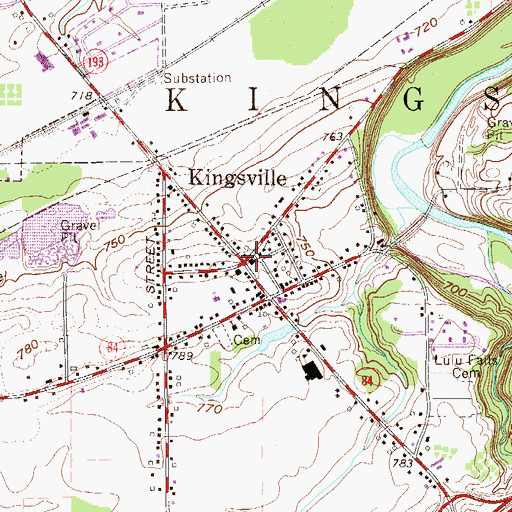 Topographic Map of Kingsville, OH