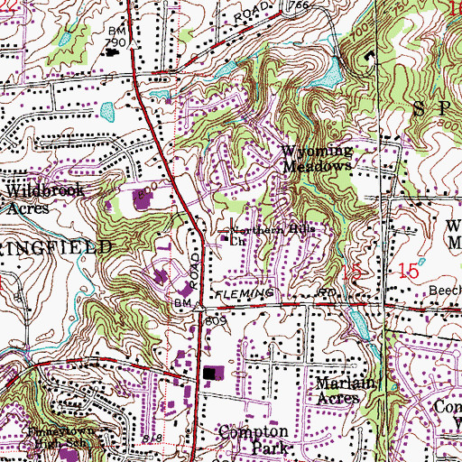 Topographic Map of Northern Hill Church, OH