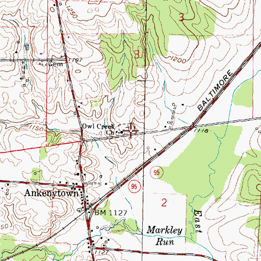 Topographic Map of Owl Creek Church, OH