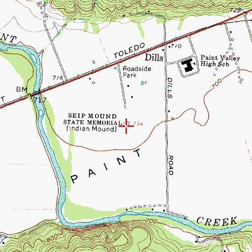 Topographic Map of Seip Mound State Memorial, OH