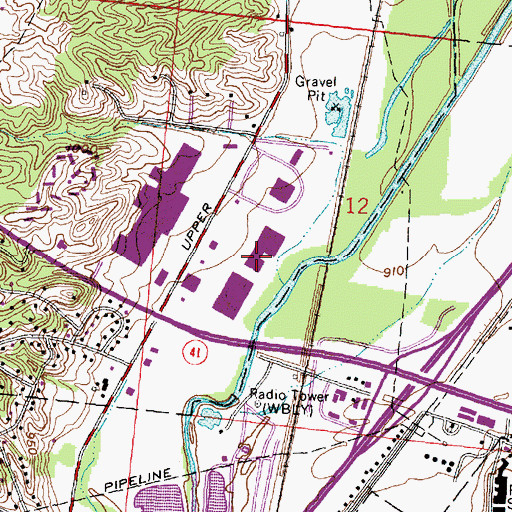 Topographic Map of Springfield Plaza Shopping Center, OH