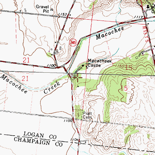 Topographic Map of Mackachack (historical), OH