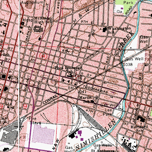Topographic Map of Grace Evangelical United Brethren Church, OH