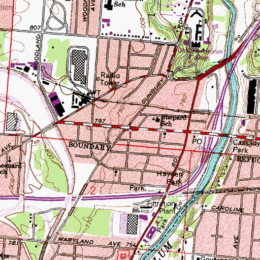 Topographic Map of Loving Charity Baptist Church, OH