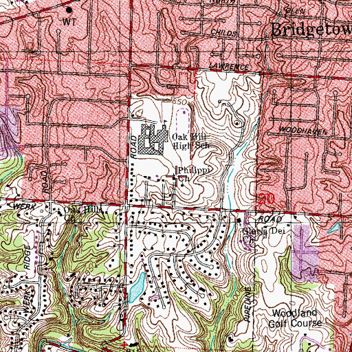 Topographic Map of Philippi Baptist Church, OH