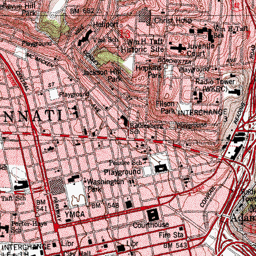 Topographic Map of Saint Peters Evangelical Protestant Church (historical), OH