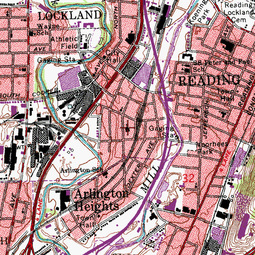 Topographic Map of Lockland Christian Church, OH