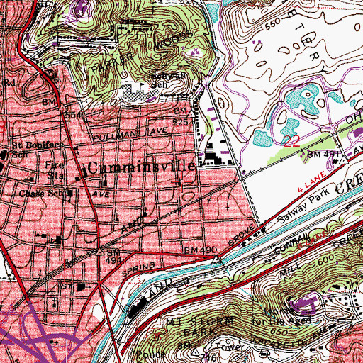 Topographic Map of Chase Avenue Church of the Nazarene, OH