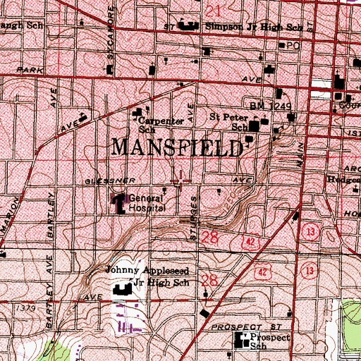Topographic Map of Gospel Assembly Church, OH